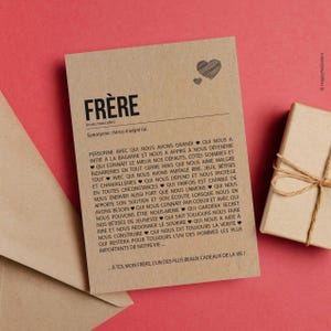 Carte définition frère - Carte anniversaire frère - Cadeau noël frère - Idée cadeau frère - Personnalisable image 4