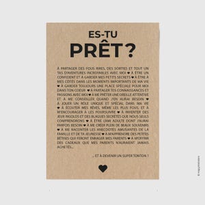 Carte annonce grossesse originale futur Tonton - Es-tu prêt à devenir tonton -  Carte naissance - Carte personnalisable