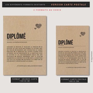 Carte Diplômé - Félicitations réussite examen - Carte diplôme Personnalisable - Félicitations examen image 5