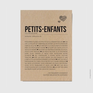 Carte définition petits-enfants - Carte de grands-parents pour leurs petits-enfants - Carte d'affection - Personnalisable