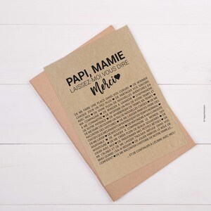 Carte Merci Papi, Mamie personnalisable - Idée cadeau grands-parents - Carte d'affection image 2