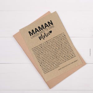 Carte Merci maman - Carte fête des mères - Carte anniversaire maman - Idée cadeau maman - Carte personnalisable image 2