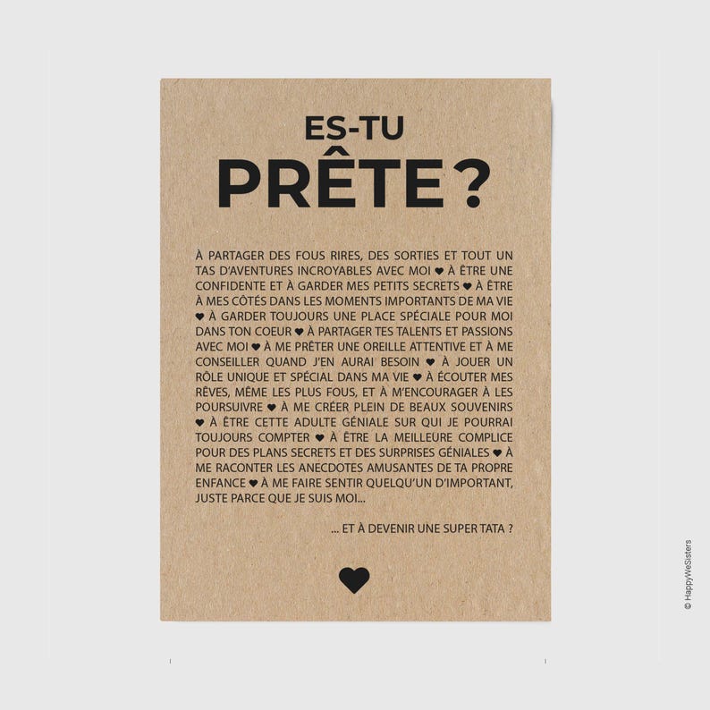 Carte annonce grossesse originale future Tata - Es-tu prête à devenir tata - Carte naissance - Carte personnalisable immagine 1