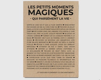 Carte "Les petits moments magiques" - Carte de soutien - Carte d'affection - Carte typographique - Happy List - feel good - Personnalisable