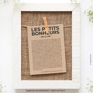 Carte "Les petits Bonheurs de la vie" - Carte de soutien - Carte d'affection - Carte typographique - Happy List - Personnalisable image 5