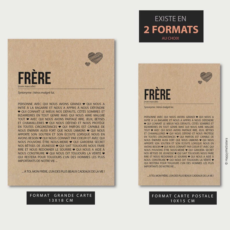 Carte définition frère - Carte anniversaire frère - Cadeau noël frère - Idée cadeau frère - Personnalisable image 7