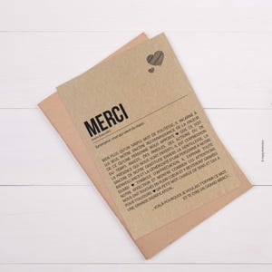 Carte Merci définition - Carte de remerciement - Merci beaucoup - Carte d'affection - merci - Carte de gratitude personnalisable image 2
