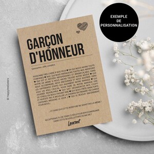 Carte définition Garçon d'honneur - Carte demande garçon d'honneur mariage - Cadeau mariage - Personnalisable imagen 3