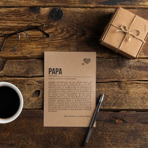 Carte définition papa - Carte d'anniversaire - Carte de fête des pères - Carte de positivité imagen 5