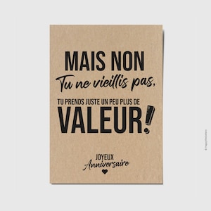 Carte d'anniversaire humour - Happy Birthday - Joyeux anniversaire - Carte personnalisable au verso - Carte originale anniversaire