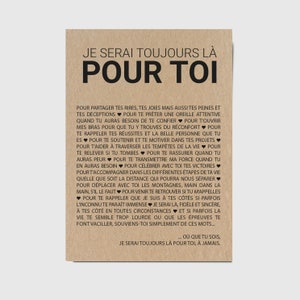 Carte Je serai toujours là pour toi Carte d'affection Carte d'amitié Idée cadeau départ Cadeau déménagement Personnalisable image 1