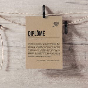 Carte Diplômé - Félicitations réussite examen - Carte diplôme Personnalisable - Félicitations examen image 4