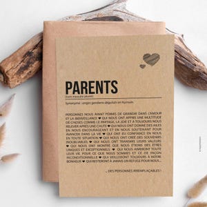 Carte définition parents personnalisable - Carte anniversaire Parents - Carte anniversaire de mariage parents - Carte papa maman image 6