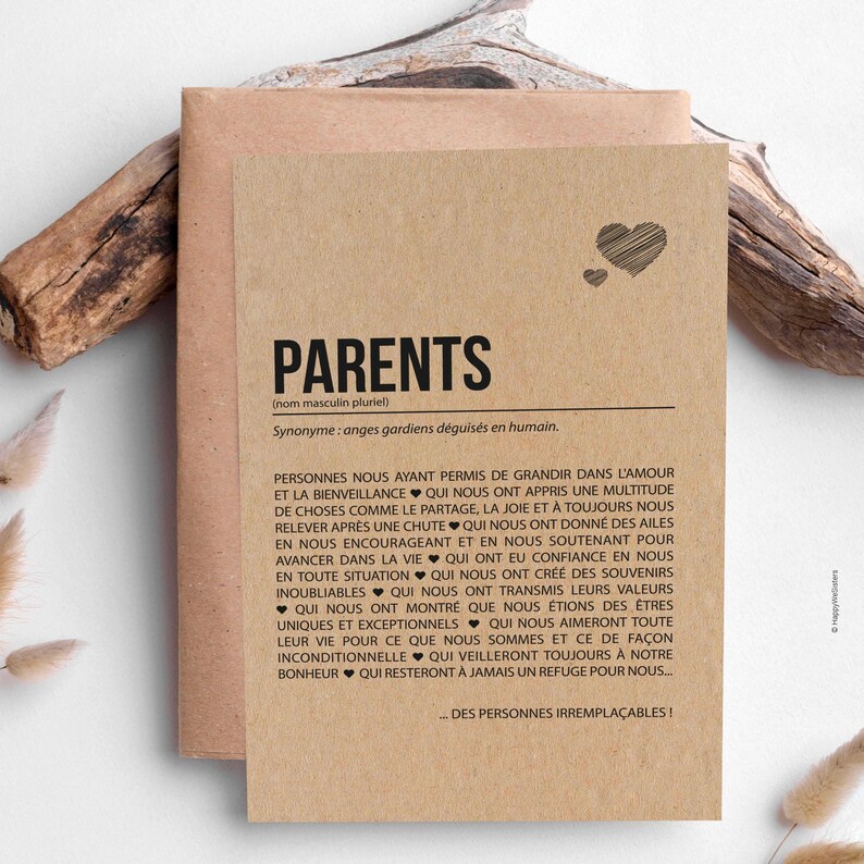 Carte définition parents personnalisable - Carte anniversaire Parents - Carte anniversaire de mariage parents - Carte papa maman image 6