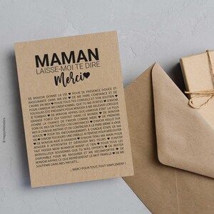 Carte Merci maman - Carte fête des mères - Carte anniversaire maman - Idée cadeau maman - Carte personnalisable image 4