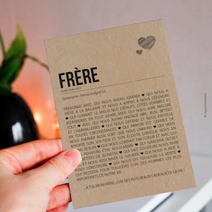 Carte définition frère - Carte anniversaire frère - Cadeau noël frère - Idée cadeau frère - Personnalisable image 3
