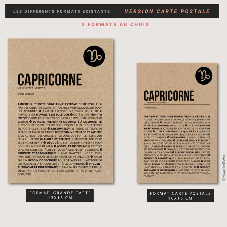 Carte d'anniversaire signe du zodiaque - Joyeux anniversaire - Carte personnalisable - Carte originale anniversaire -Astrologie- Capricorne image 6