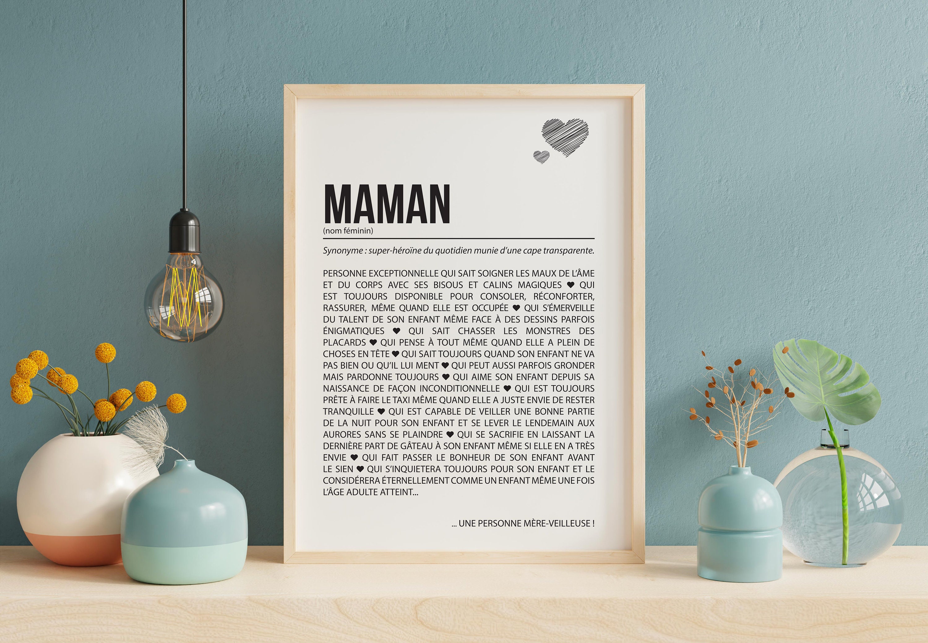 Affiche Définition Maman - Affiche A4 Pour La Fête Des Mères