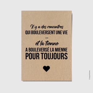 Carte citation "Il y a des rencontres qui bouleversent une vie... " - Carte amour - Saint-Valentin - Carte amitié personnalisable