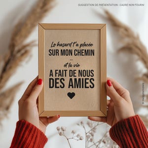 Carte à message - Carte citation sur l'amitié - Carte amie - Carte d'affection - Carte de gratitude personnalisable 画像 5