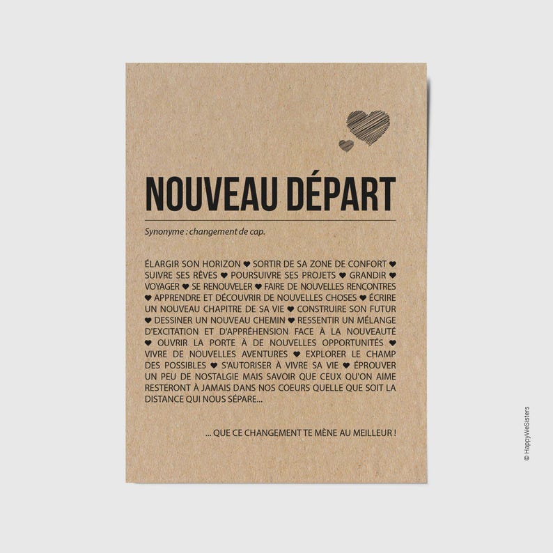 Carte Nouveau départ - Bon voyage - Changement de vie - Déménagement - Personnalisable immagine 1