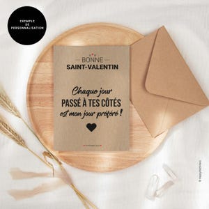 Carte citation "Chaque jour passé à tes côtés est mon jour préféré " - Carte déclaration d'amour - Mot doux Saint-Valentin - Personnalisable afbeelding 4