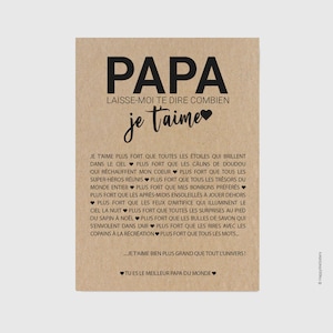 Papa laisse moi te dire combien je t'aime - Carte fête des pères - anniversaire papa - Idée cadeau jeune enfant pour papa personnalisé