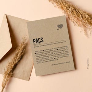 Carte PACS - Cadeau de PACS - Carte de félicitations PACS - Félicitations union - Personnalisable - Voeux de bonheur - Annonce pacs image 6