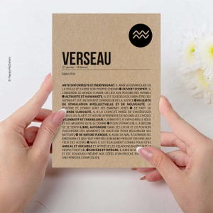 Carte d'anniversaire signe du zodiaque - Joyeux anniversaire - Carte personnalisable - Carte originale anniversaire -Astrologie- Verseau image 5
