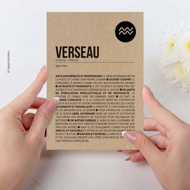 Carte d'anniversaire signe du zodiaque - Joyeux anniversaire - Carte personnalisable - Carte originale anniversaire -Astrologie- Verseau image 5