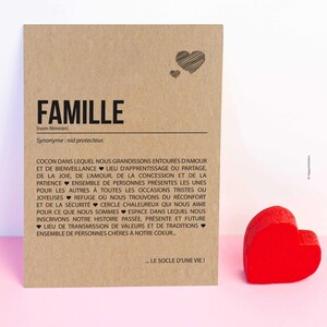 Carte définition famille - Cadeau pour parents/Frères et soeurs/Grands-parents - Personnalisable image 5