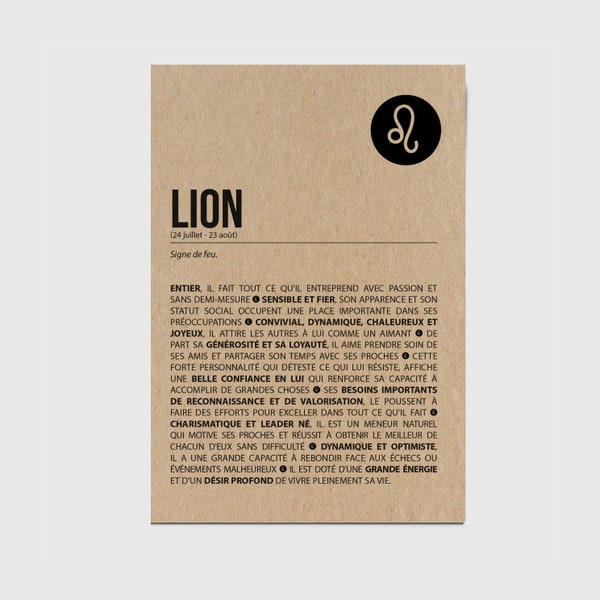 Carte d'anniversaire signe du zodiaque - Joyeux anniversaire - Carte personnalisable - Carte originale anniversaire -Astrologie- Lion