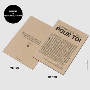 Carte "Je serai toujours là pour toi" - Carte d'affection - Carte d'amitié - Idée cadeau départ - Cadeau déménagement - Personnalisable afbeelding 5