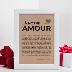 Carte A notre amour Carte amour Carte Saint-Valentin Carte anniversaire de mariage Personnalisable image 6