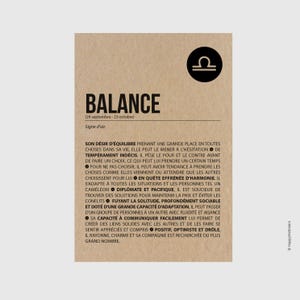 Carte d'anniversaire signe du zodiaque - Joyeux anniversaire - Carte personnalisable - Carte originale anniversaire -Astrologie- Balance