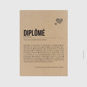Carte Diplômé - Félicitations réussite examen - Carte diplôme Personnalisable - Félicitations examen
