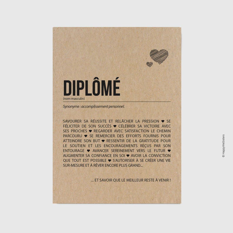 Carte Diplômé - Félicitations réussite examen - Carte diplôme Personnalisable - Félicitations examen image 1
