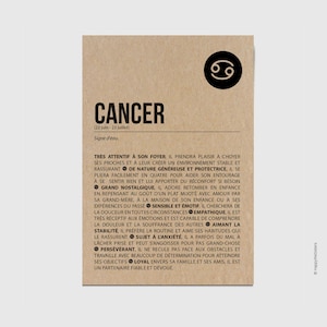 Carte d'anniversaire signe du zodiaque - Joyeux anniversaire - Carte personnalisable - Carte originale anniversaire -Astrologie- Cancer