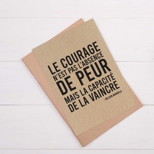 Carte avec citation sur le courage - Carte d'encouragement - Carte de motivation - Citation Nelson Mandela 画像 2