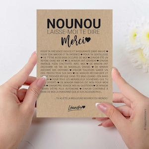Carte merci nounou - Remerciements nounou - cadeau fin année - Idée cadeau nounou - Carte personnalisée image 4