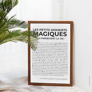 Affiche inspirante Les petits moments magiques Poster PDF imprimable Format A6 à A1 Téléchargement numérique Décoration murale image 3