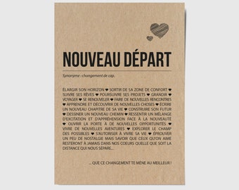 Carte Nouveau départ - Bon voyage - Changement de vie - Déménagement - Personnalisable