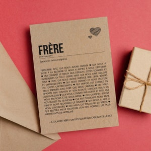 Carte définition frère Carte anniversaire frère Cadeau noël frère Idée cadeau frère Personnalisable image 5