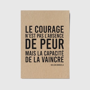 Courage Quote Card - Encouragement Card - Motivational Card - Nelson Mandela Quote