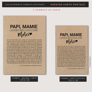 Carte Merci Papi, Mamie personnalisable - Idée cadeau grands-parents - Carte d'affection image 6