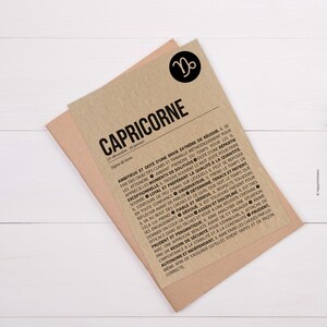 Carte d'anniversaire signe du zodiaque - Joyeux anniversaire - Carte personnalisable - Carte originale anniversaire -Astrologie- Capricorne image 2