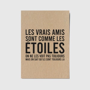 Carte d'amitié - Carte citation sur l'amitié - Carte d'anniversaire ami - Idée cadeau ami