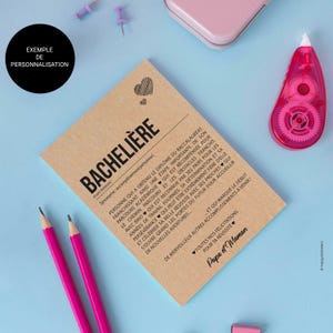 Carte Définition Bachelière - Félicitations réussite baccalauréat - Carte Personnalisable - Félicitations examen - Idée cadeau obtention Bac 画像 3