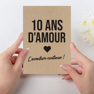 Carte anniversaire de mariage - anniversaire de rencontre - Saint-Valentin - Idée cadeau anniversaire de noce - Carte couple personnalisée immagine 5