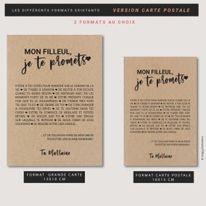 Carte Filleul/Marraine personnalisable - idée cadeau baptême - cadeau naissance filleul afbeelding 5